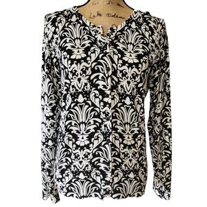 3/$25 Charter Club Cardigan Button Down Black & White - Small